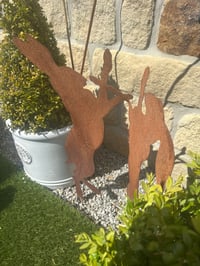 Image 2 of LARGE GARDEN BOXING HARES 
