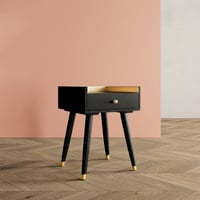 Image 1 of stunning black mango bedside tables 