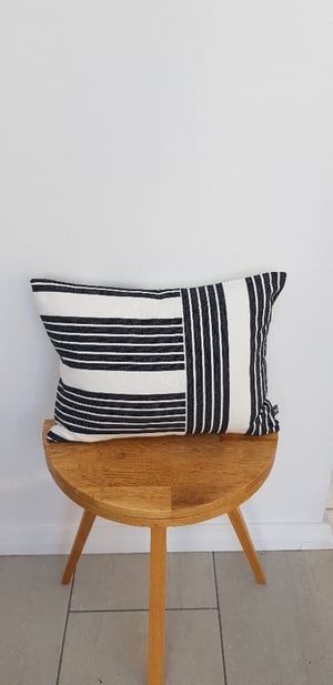 Image of Handmade Striped Patchwork Cushion