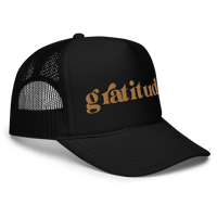 Image 5 of Gratitude Trucker(Dark Tan on Black-Pink/White-Blk/White)