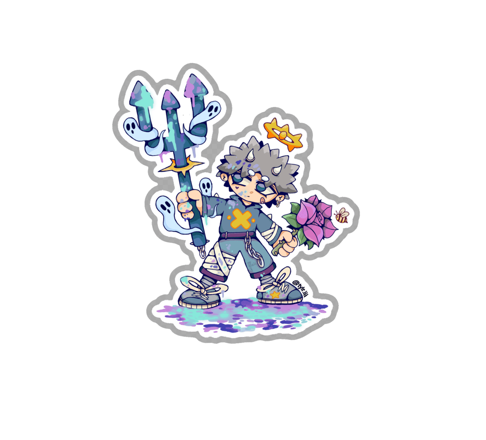 Image of “YOKA” Sticker Variant (Blue Dream) - Clear Boarder*