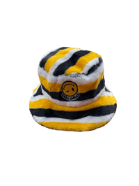 Black and yellow striped bucket hat 