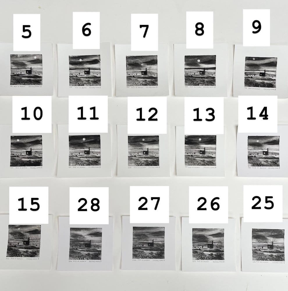 ‘Dusk on Bodmin’ original drypoint etching