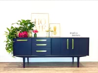Image 1 of Navy blue mid century modern Nathan SIDEBOARD, DRINKS / COCKTAIL CABINET / TV CABINET