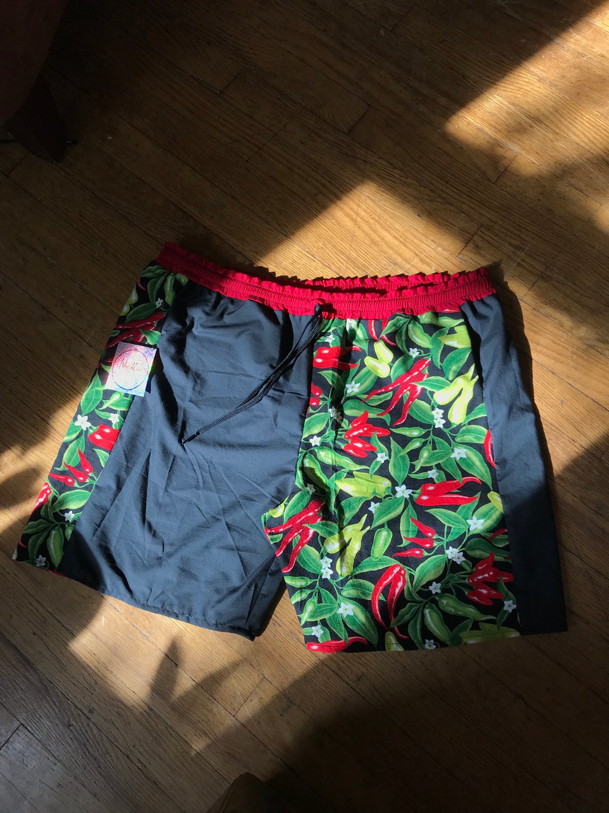 Chili Pepper Shorts, 36”-42” waistband | Needlie Upcyclery