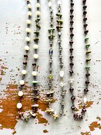 Image 4 of Boho Pearl And Garnet Necklace