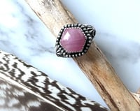 Image 4 of Sterling Silver Handmade Celestial Pink Sapphire Ring 925