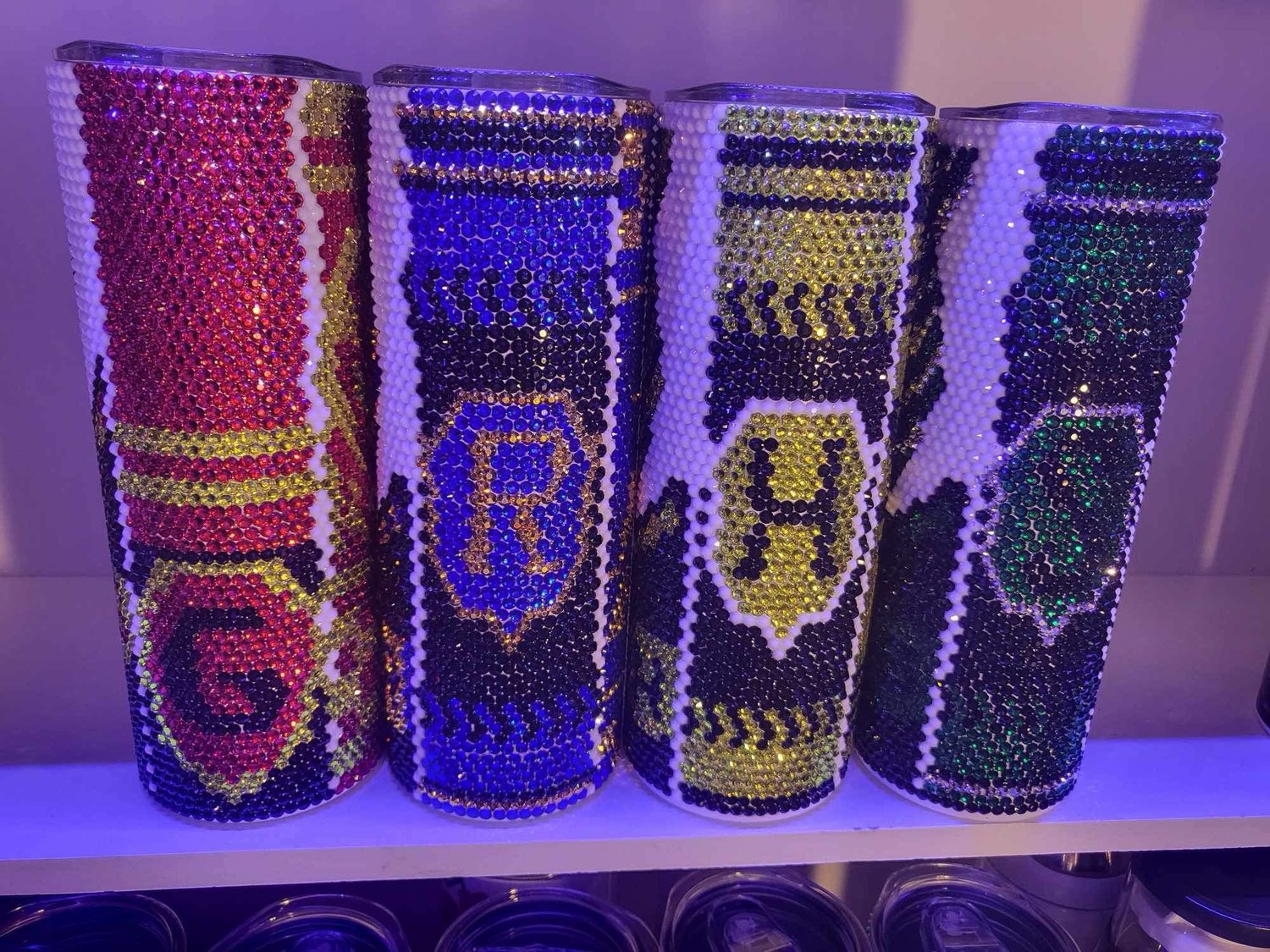 Image of Harry Potter houses rhinestone tumbler 