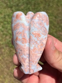 Image 4 of Pink Petal Agate Angel Carving #2467