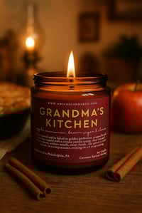 Image 1 of Grandma’s Kitchen Candle - 5oz Amber Jar & Wood Wick