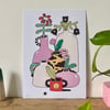 ‘Wobbly Pots’ - A4 print