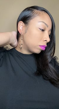 Image 2 of Top notch hoop earrings- GOLD 