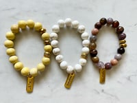 Image 1 of Agate, Riverstone and Howlite With Gold-Plated Brass Spacers