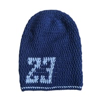 Image 1 of Navy and Soft Blue Slouchy Beanie