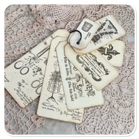 Image 1 of handmade hand stamped french style luggage tags