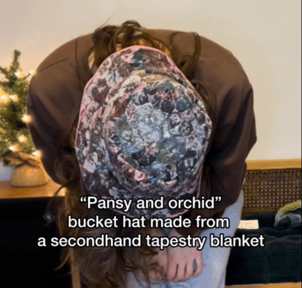 “Pansy and Orchid” Tapestry Blanket Bucket Hat