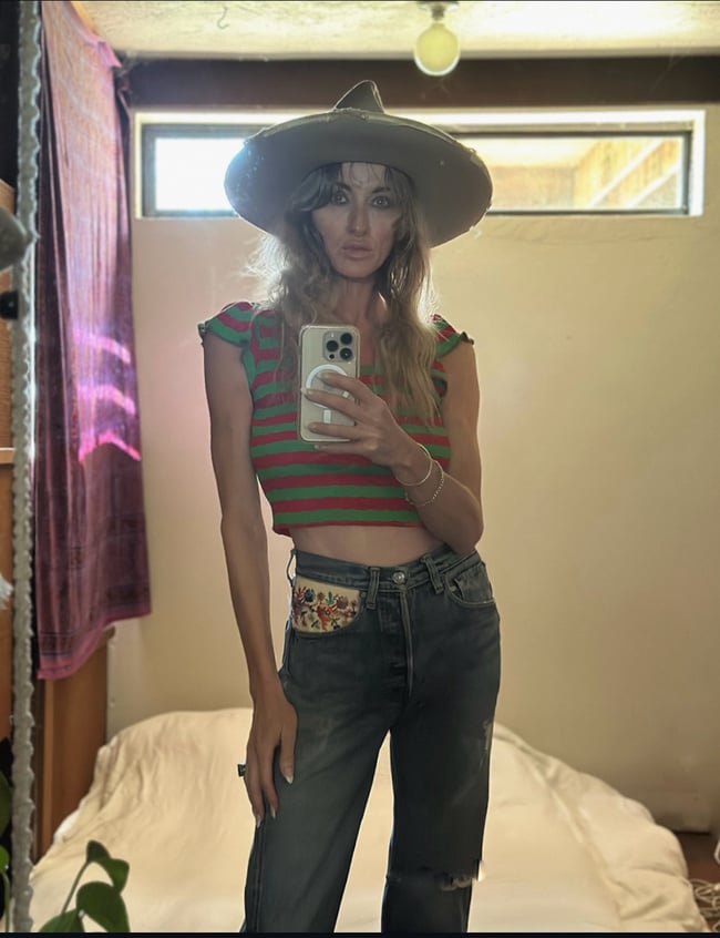 super old Levi Strauss hand embroidered denim jeans 501