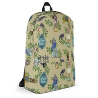 Image 1 of Tan Haunted Mansion Pattern Backpack