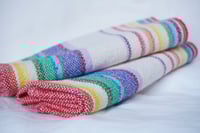 Image 4 of Handwoven Cotton Towels- Rainbow