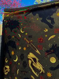 Image 5 of WOLVES AND THINGS FLEECE SHERPA SOFT BLANKET