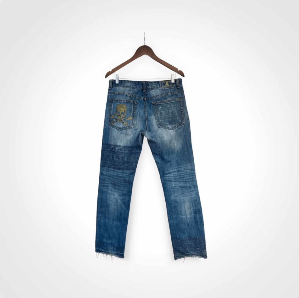 Image of Mastermind "Boro" Distressed Artisanal Patchwork Denim