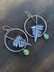 Image of Licorice Fern Tsavorite Hoop Dangle Statement Earrings