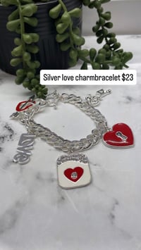 Silver love charmbracelet