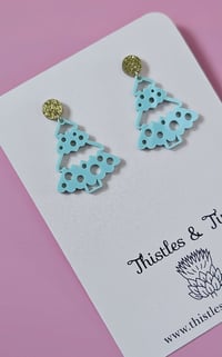 Image 1 of Mint Scandi Tree Dangles