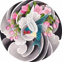 Image 1 of Swallow and Cherry Blossoms