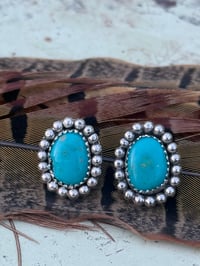 Image 1 of Silver Spur Turquoise Studs *Discounted*