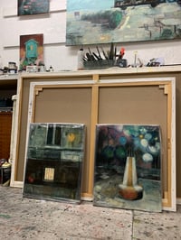 Image 4 of Painting / maleri / "ISLANDS BRYGGE – Malerdrømme og tankestreger – Njalsgården" / 40x50 cm