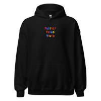 Image 1 of PROTECT TRANS YOUTH  - Embroidered Hoodie (multi coloured)