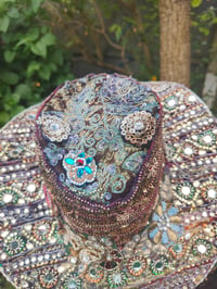 Image 7 of Dolly cowboy hat - recycled sari fabric silver coins