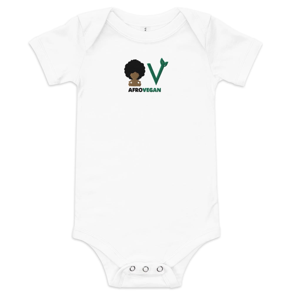 Image of AfroVegan Baby Onesie Embroidery