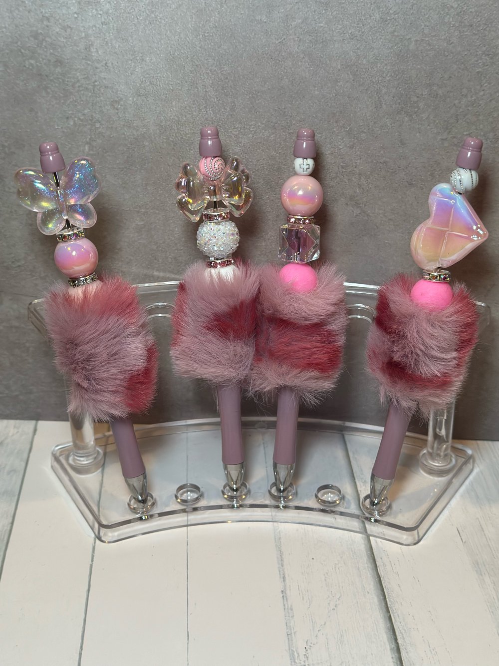 Image of Pink furry Pens / with a ink refill