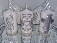 Image 2 of CROSS  MEMORIAL CANDLE SET