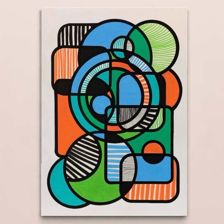 Image of 'New Growth' A3 Acrylic Painting on Paper Unframed 