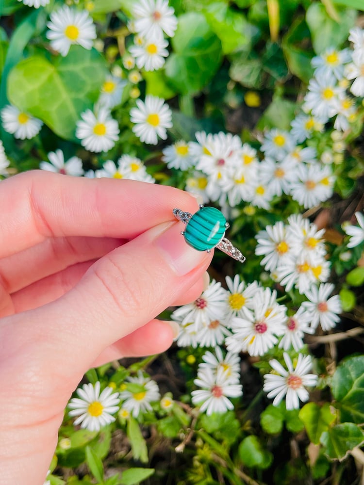 Image of Malachite Silver Ring