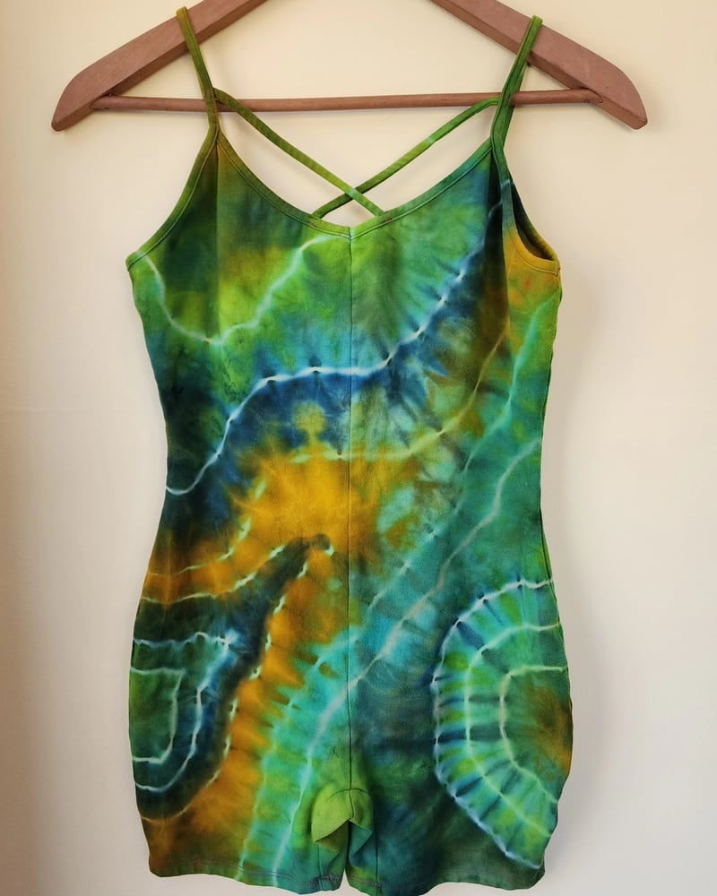 Image of Medium green geode shorty catsuit