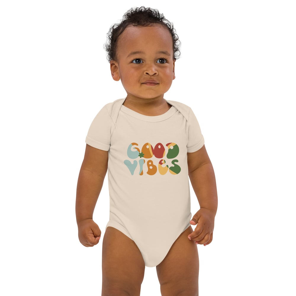 Image of Organic cotton Good Vibes baby bodysuit