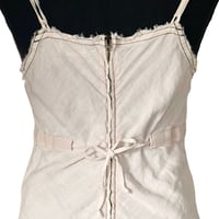 Image 6 of Transit Par Such Pale Pink Linen Blend Deep V Neck Midi Dress with Pockets  