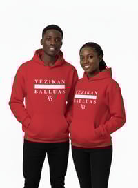 Image 1 of YB Red Heavy Blend Fleece Pullover Hoodie