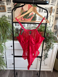 Image 1 of Red lace cross front 