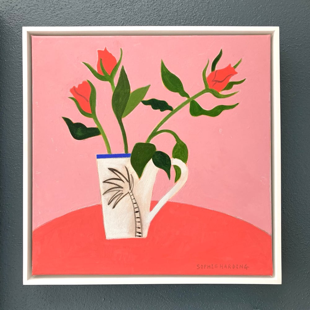 Image of Roses in a Handmade Cup