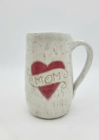 Image 2 of White Mom Heart Mug 