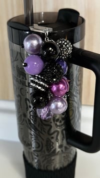Image 3 of Purple and Black Gothic Vibe Tumbler Straw Bauble
