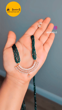 Image 4 of LHM-4002_American Diamond Hydropotey Long Mangalsutra Set
