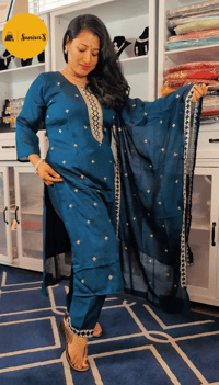 Image 1 of Soft Dola Silk Kurta Set - Design # 7