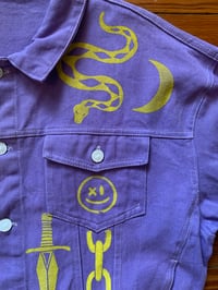 Image 7 of "Crawler" - Purple Printed Denim Jacket