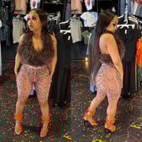 Snake Printed Mesh Shorts